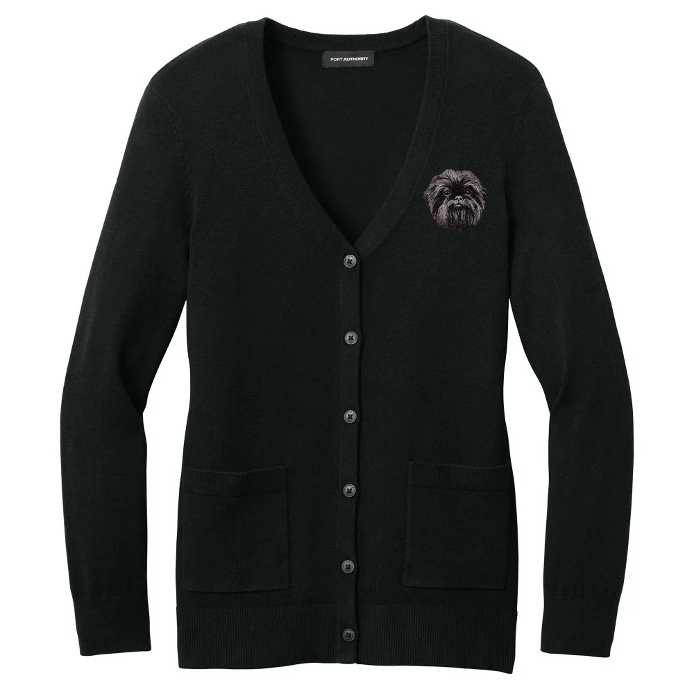 Affenpinscher Embroidered Button-Up Cardigan Sweater - Image 2