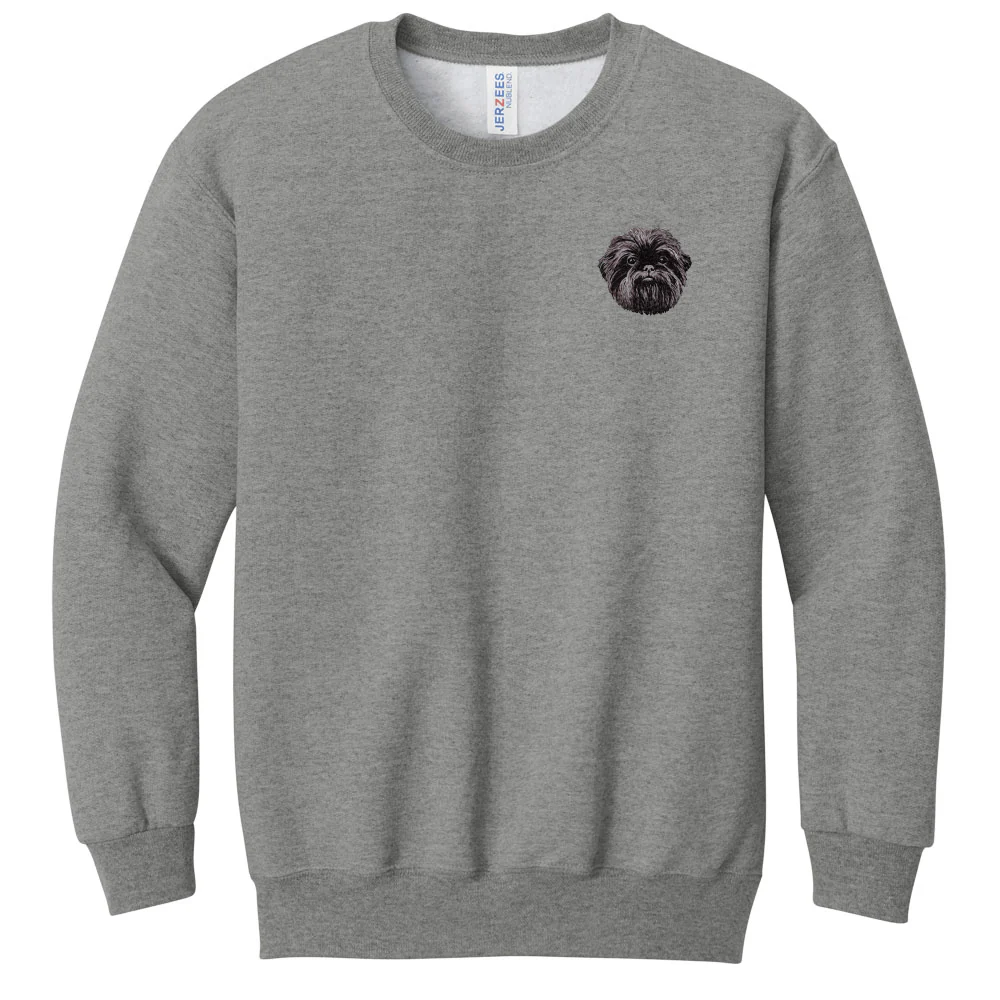 Affenpinscher Embroidered Youth Crewneck Sweatshirt