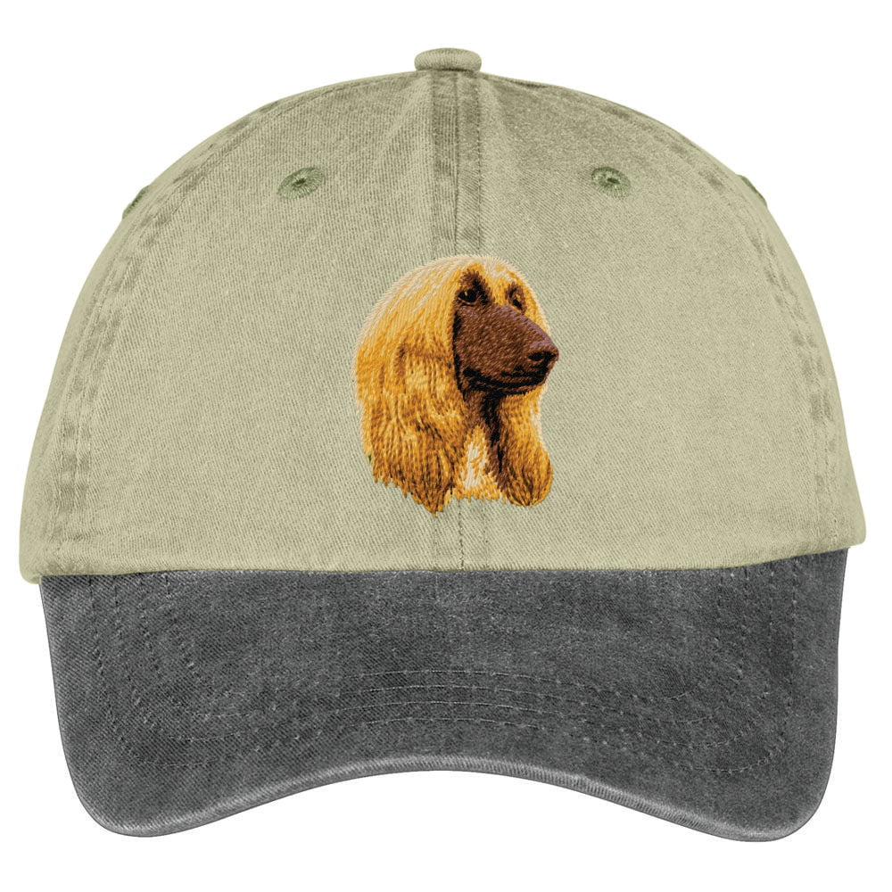 Afghan Hound  Embroidered Two Tone Baseball Cap