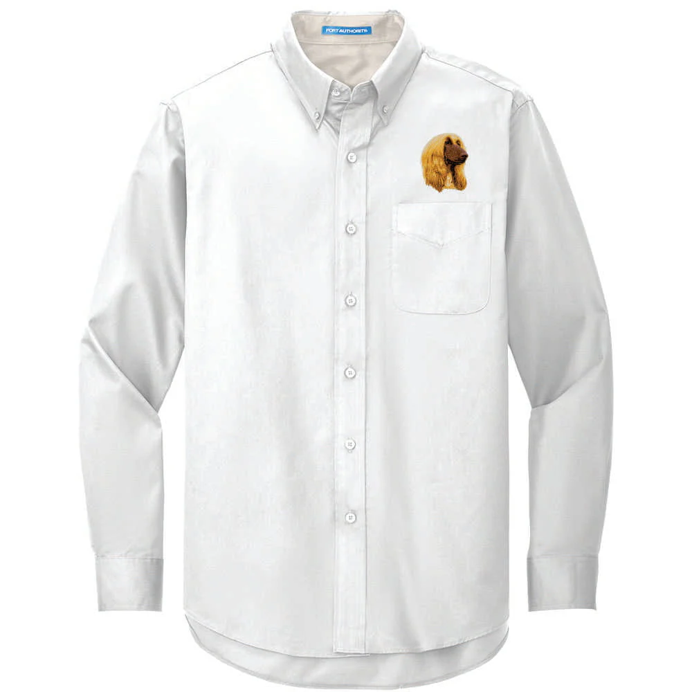 Afghan Hound Embroidered Long Sleeve Button Up Shirt - Image 2