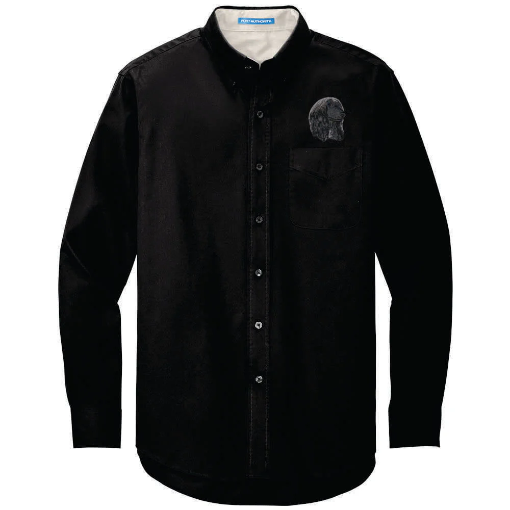 Afghan Hound Embroidered Long Sleeve Button Up Shirt - Image 7