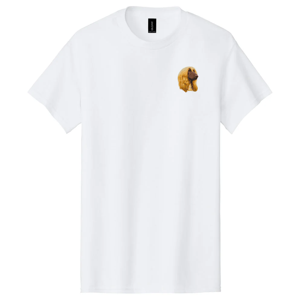 Afghan Hound Embroidered Men's T-Shirt - Image 3