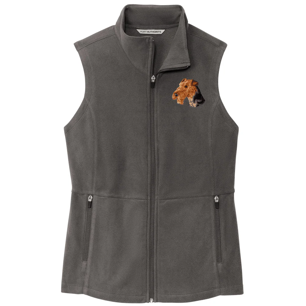 Airedale Terrier Embroidered Women's Fleece Vest - Image 2