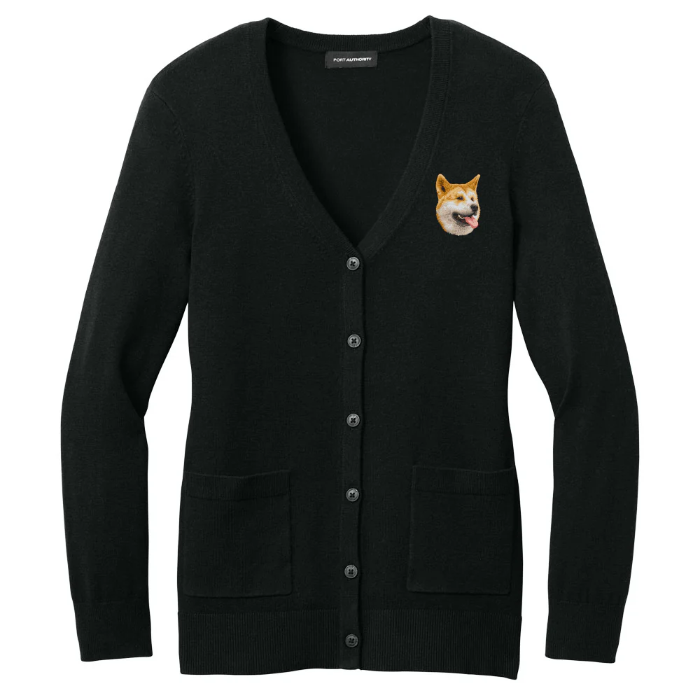 Akita Embroidered Button-Up Cardigan Sweater - Image 2