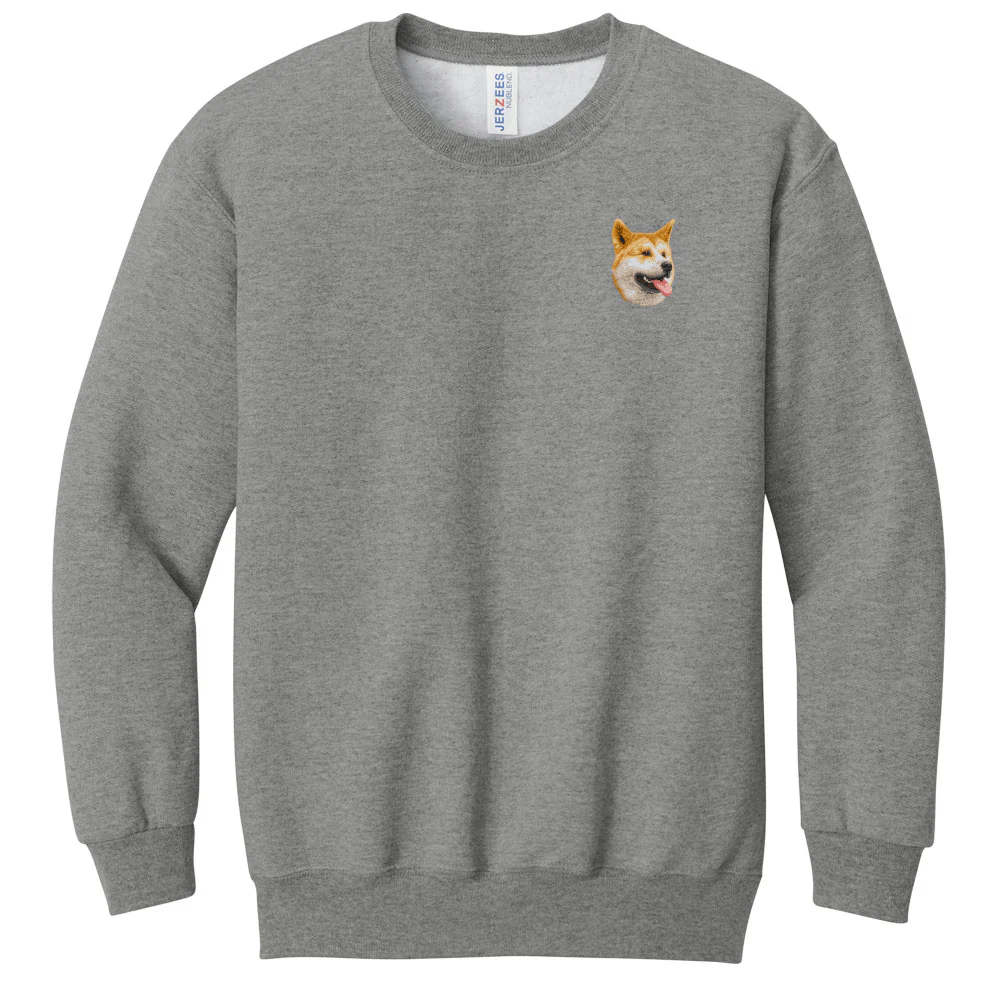 Akita Embroidered Youth Crewneck Sweatshirt