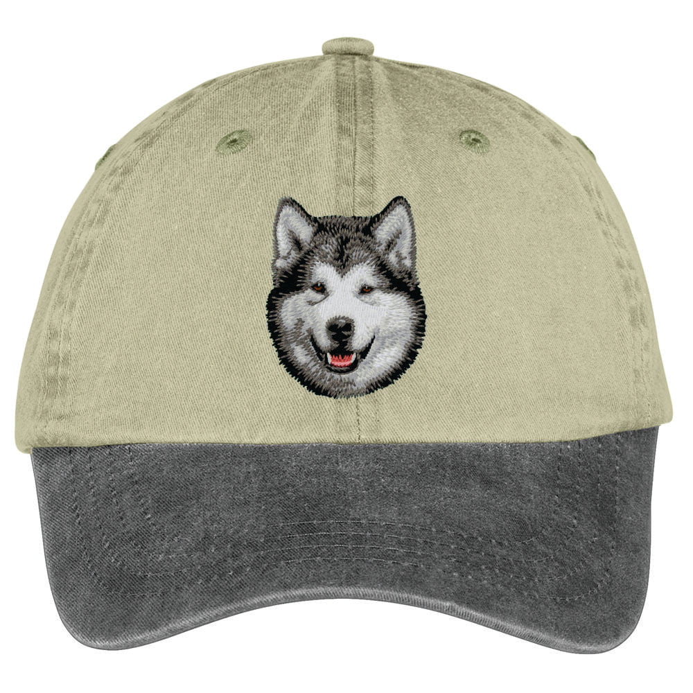 Alaskan Malamute  Embroidered Two Tone Baseball Cap