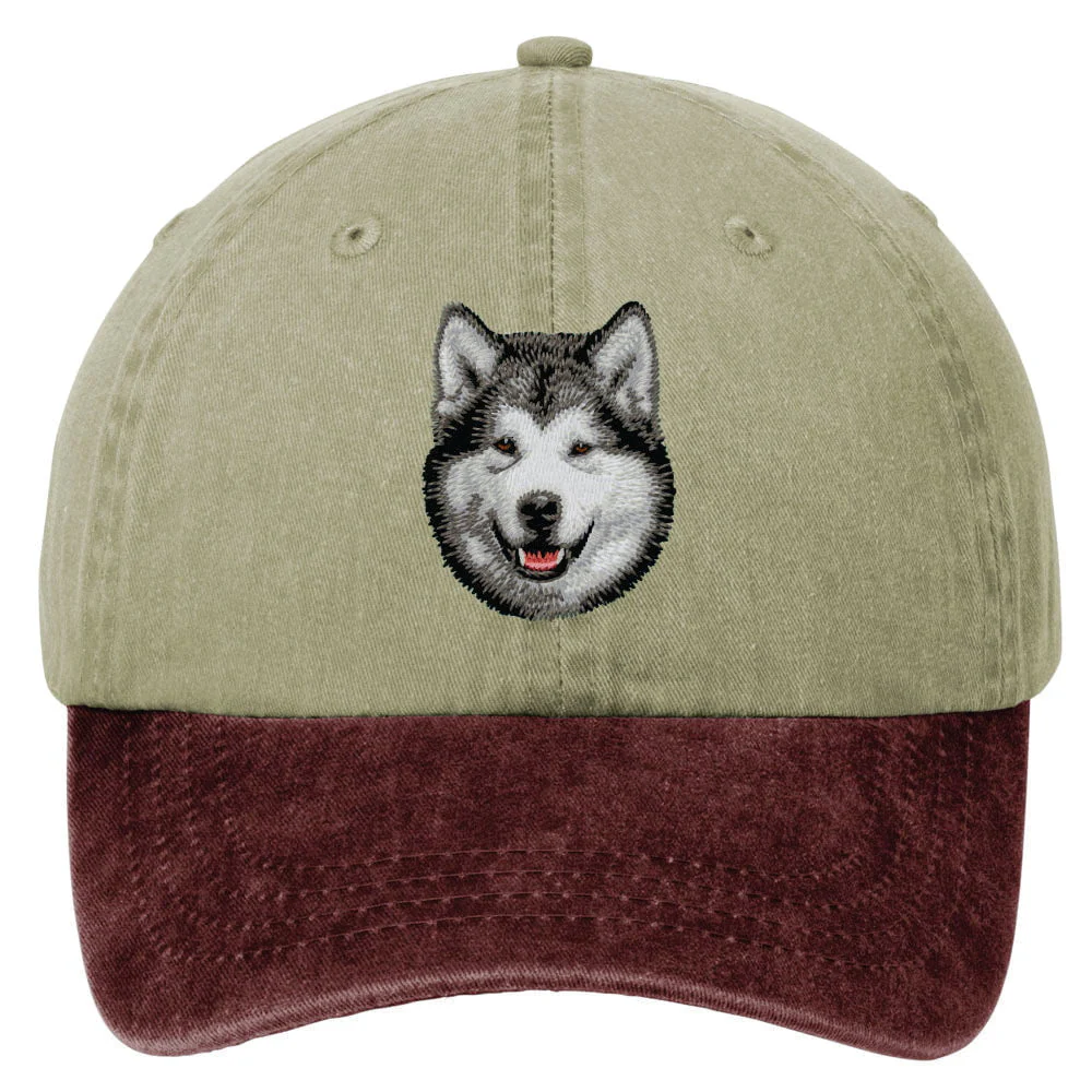 Alaskan Malamute  Embroidered Two Tone Baseball Cap - Image 2
