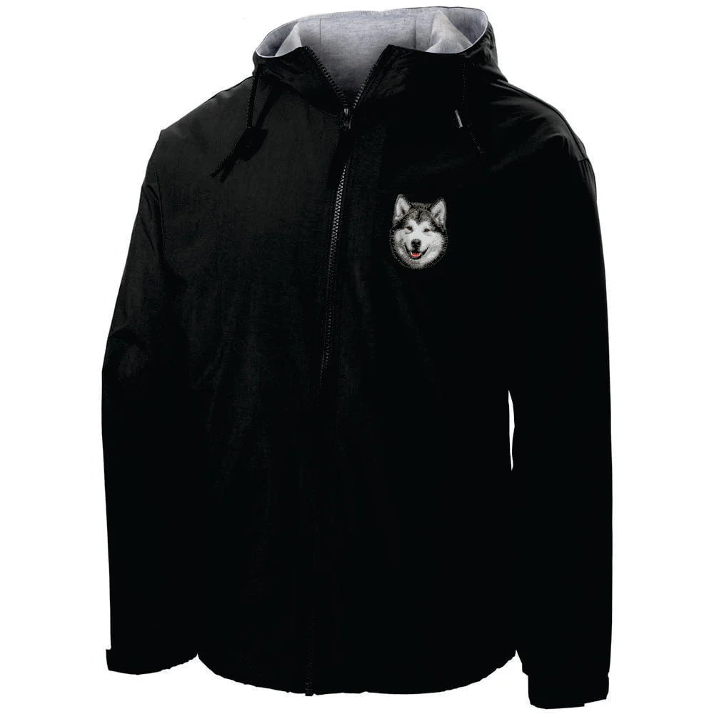 Alaskan Malamute Embroidered Hooded Jacket - Image 3
