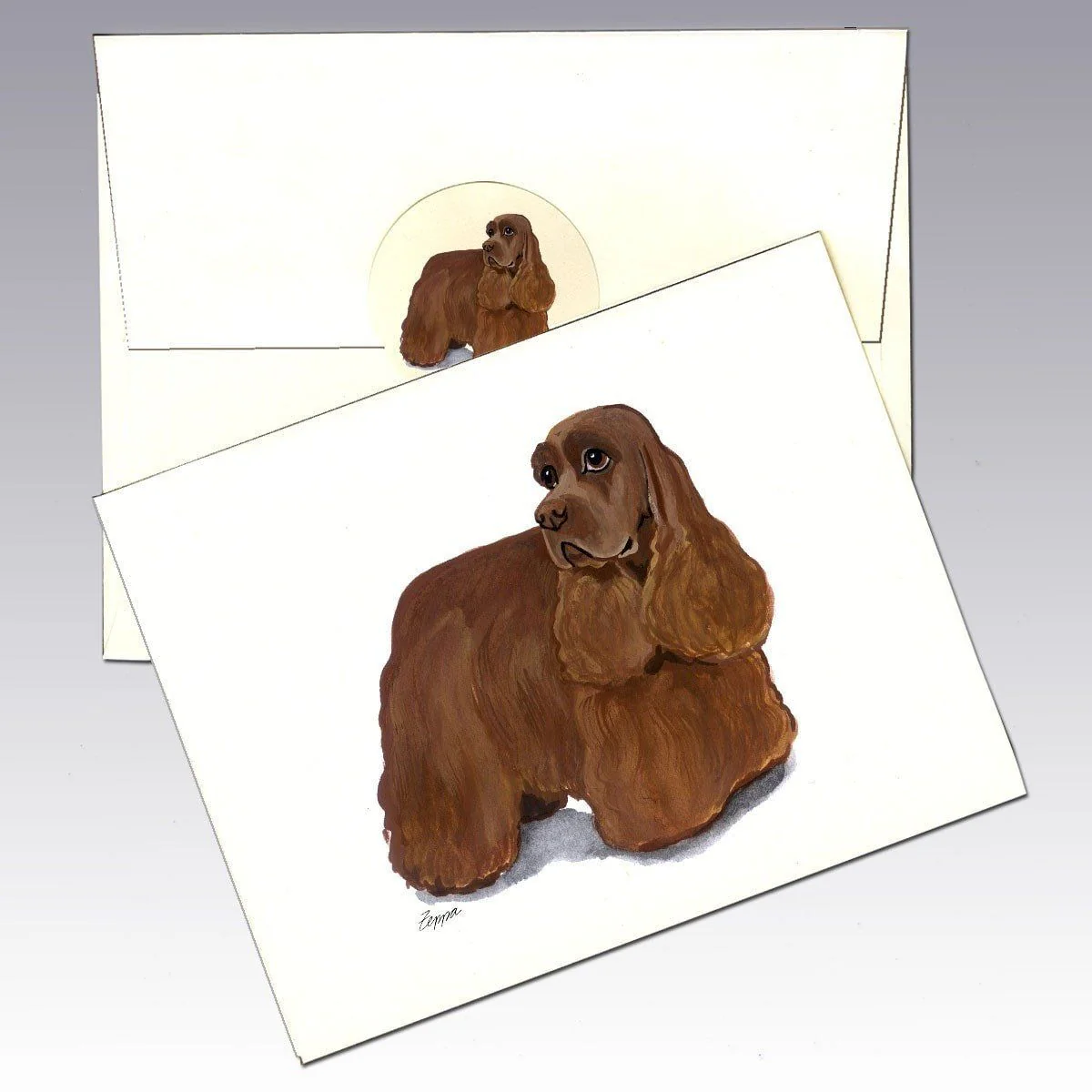 Cocker Spaniel, Chocolate Note Cards