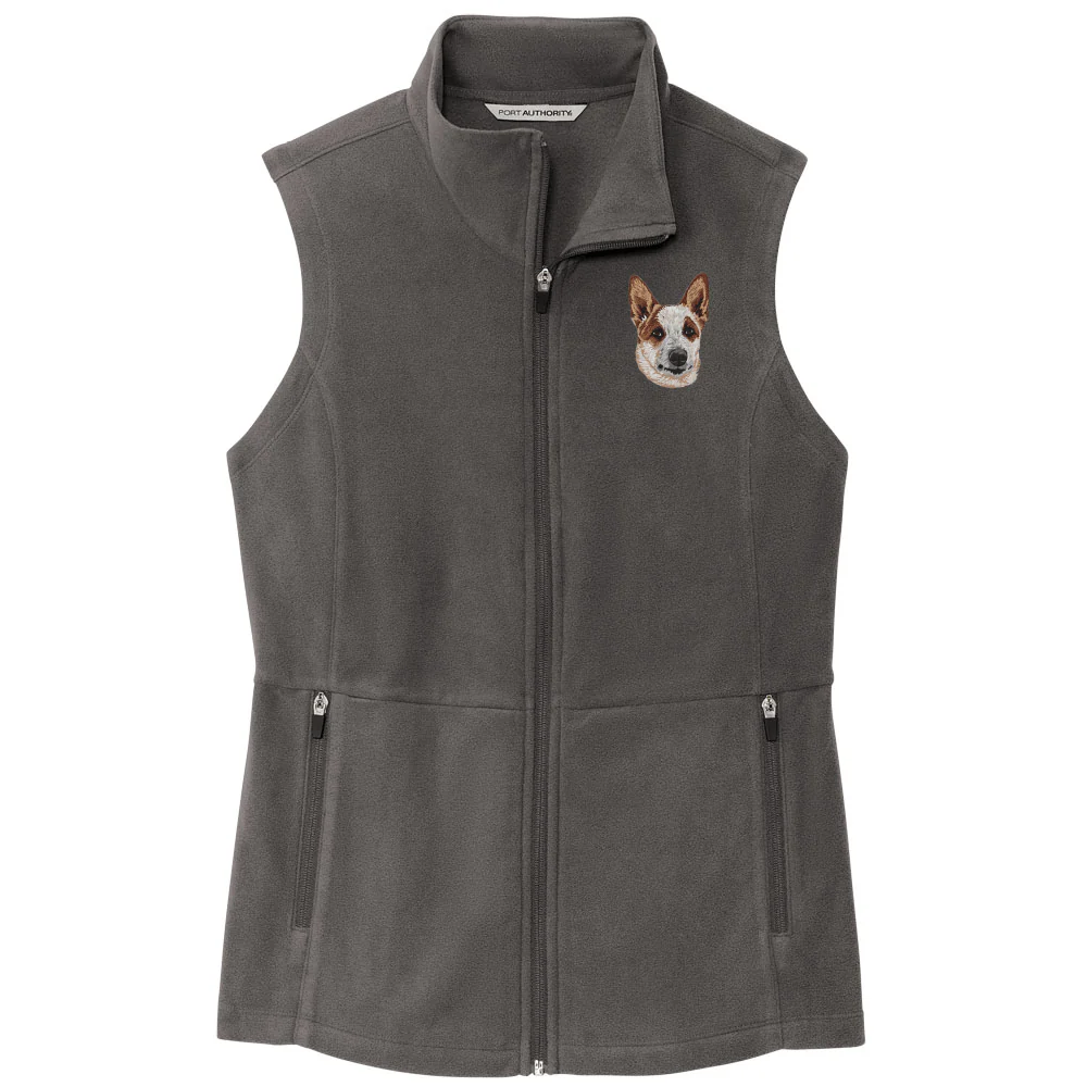 Australian Cattle Dog Embroidered Women's Fleece Vest - Image 2