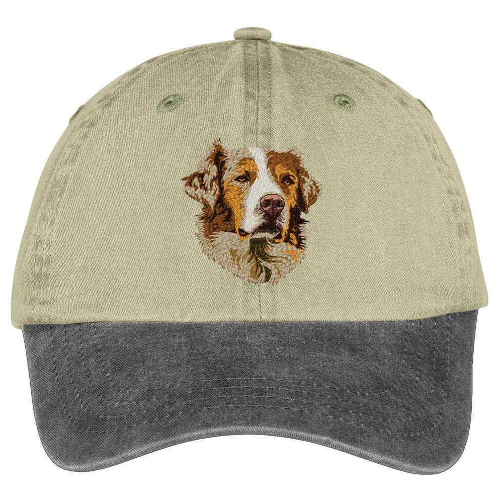 Australian Shepherd  Embroidered Two Tone Baseball Cap