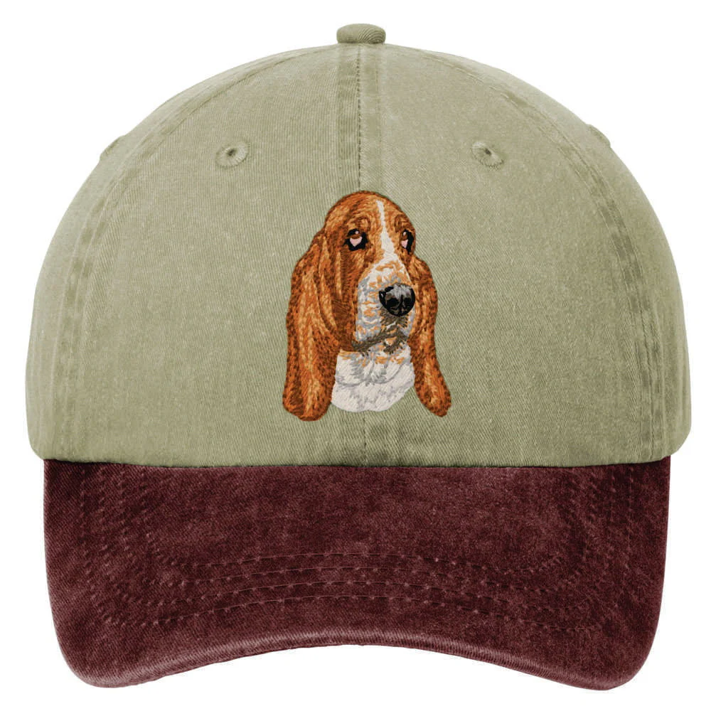 Basset Hound  Embroidered Two Tone Baseball Cap - Image 4
