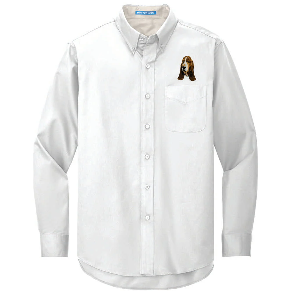 Basset Hound Embroidered Long Sleeve Button Up Shirt - Image 2