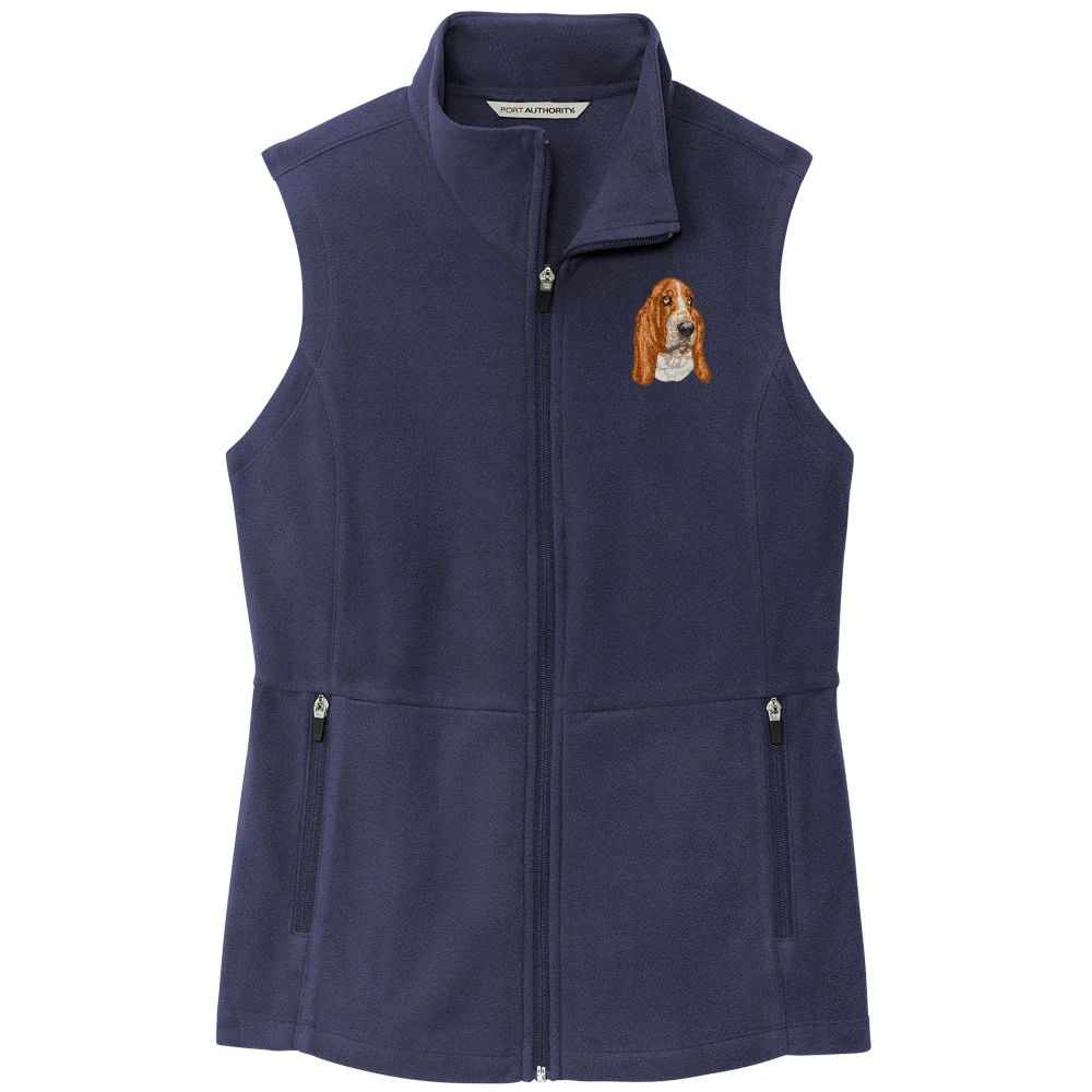 Basset Hound Embroidered Women's Fleece Vest - Image 2