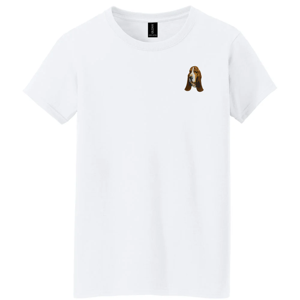 Basset Hound Embroidered Women's T-Shirt - Image 3