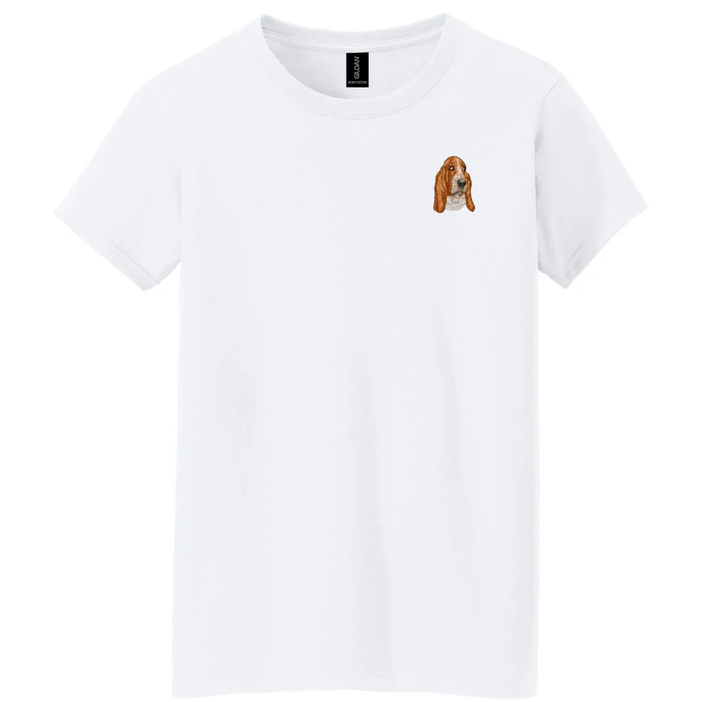Basset Hound Embroidered Women's T-Shirt - Image 4