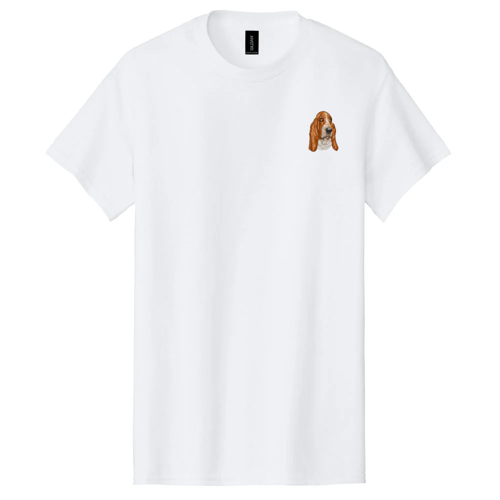 Basset Hound Embroidered Men's T-Shirt - Image 4