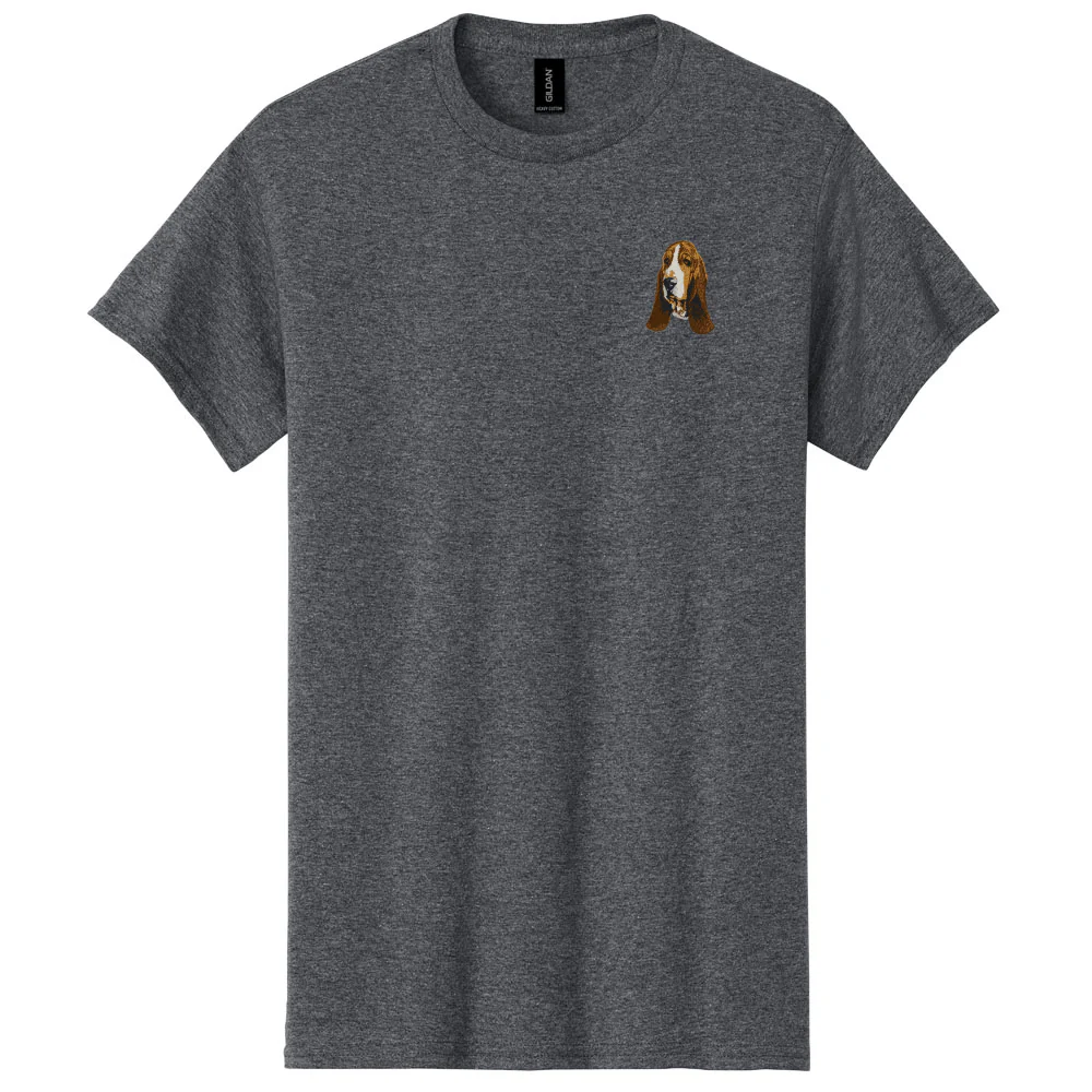 Basset Hound Embroidered Men's T-Shirt - Image 5