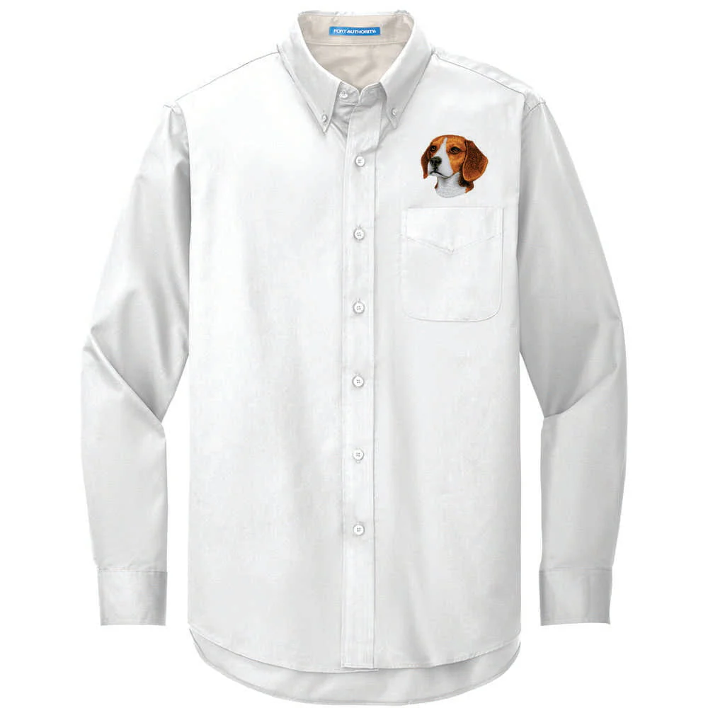 Beagle Embroidered Long Sleeve Button Up Shirt - Image 2