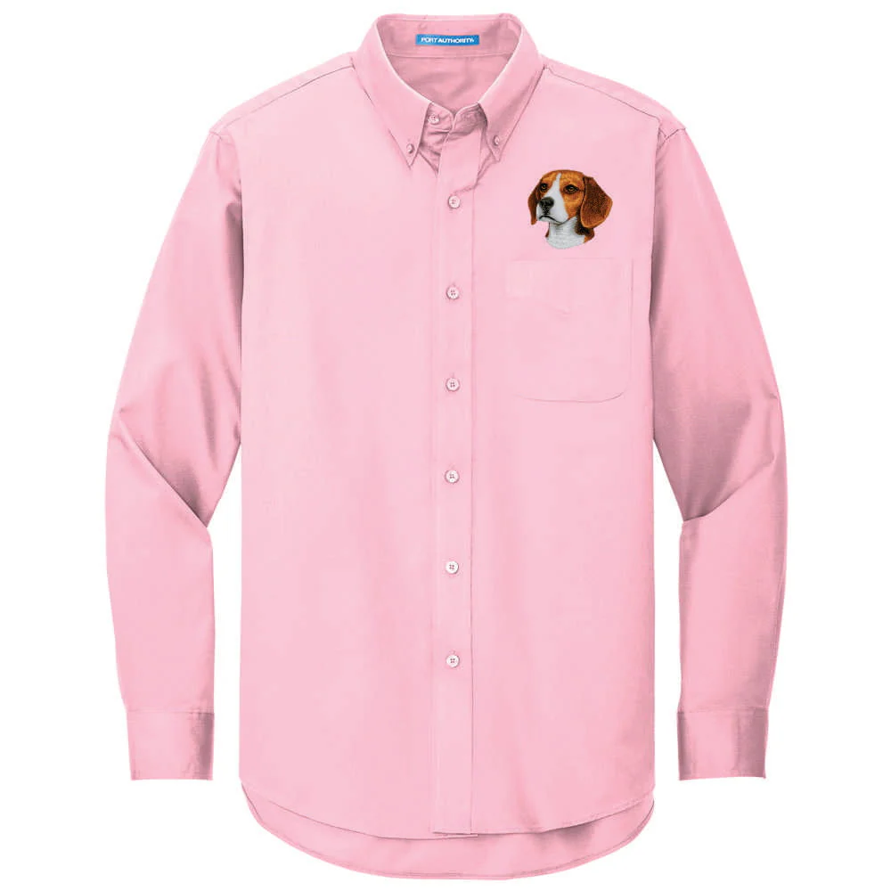 Beagle Embroidered Long Sleeve Button Up Shirt - Image 4