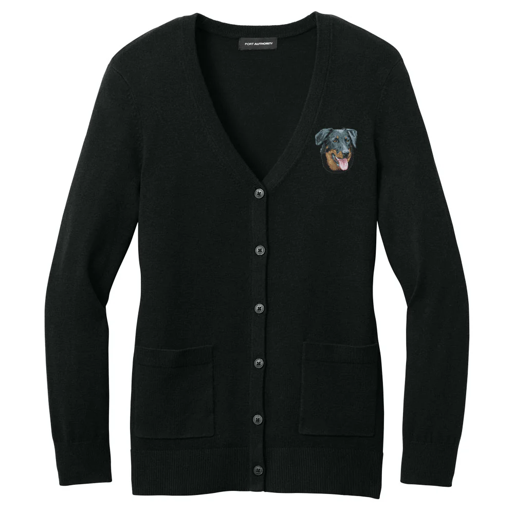 Beauceron Embroidered Button-Up Cardigan Sweater - Image 2