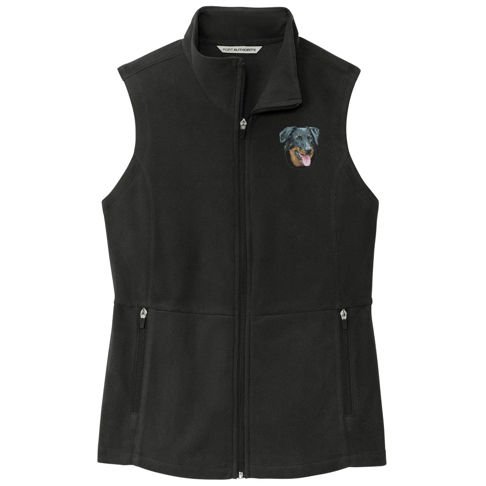 Beauceron Embroidered Women's Fleece Vest - Image 3
