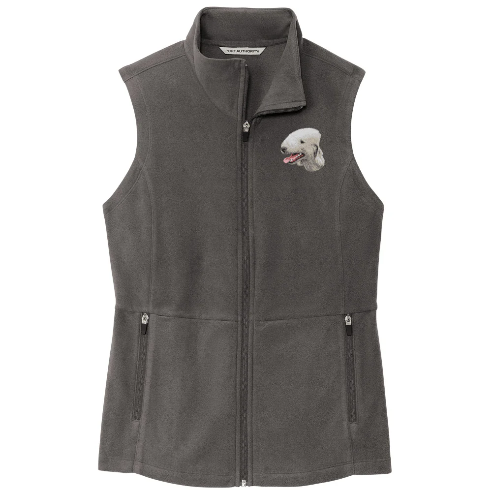 Bedlington Terrier Embroidered Women's Fleece Vest - Image 2