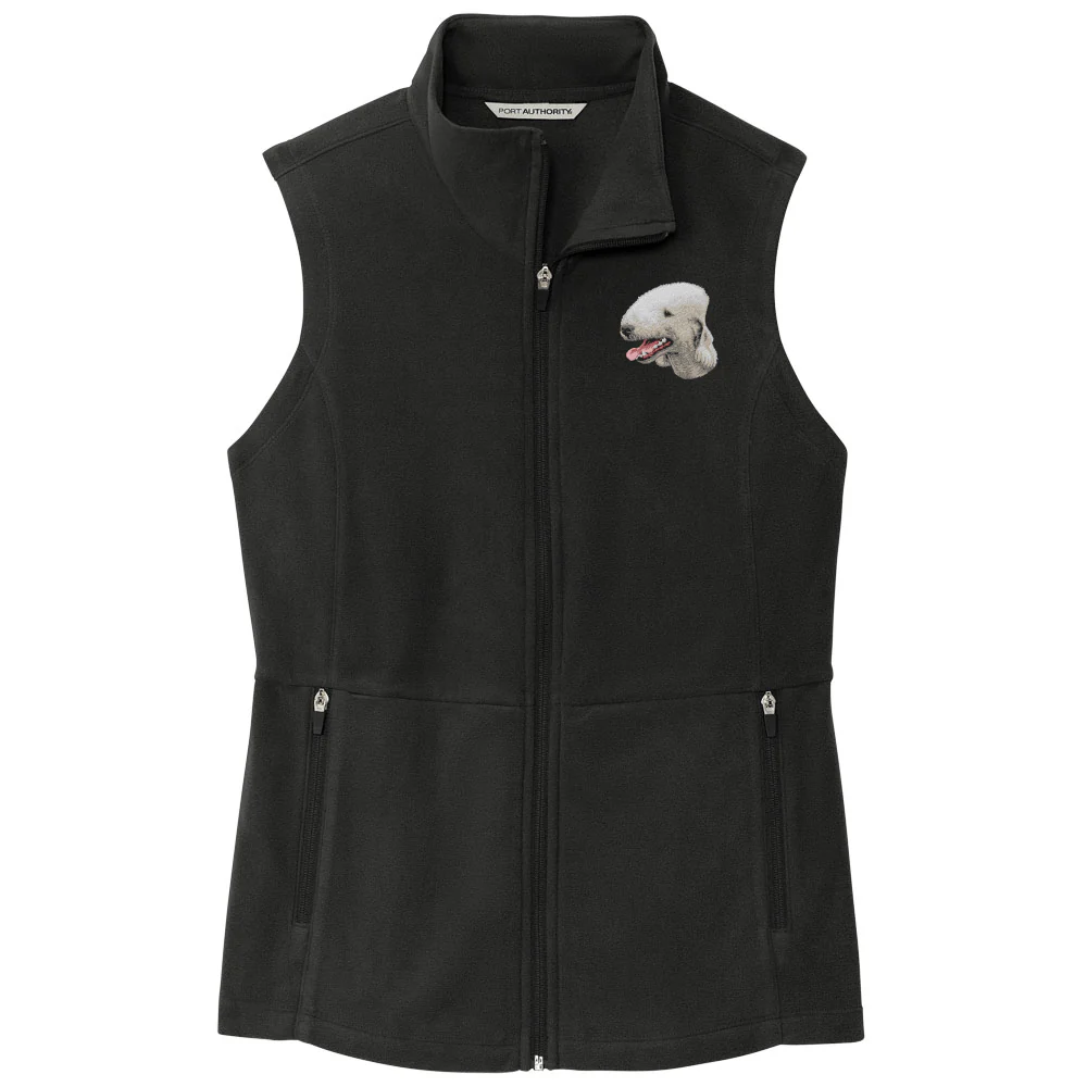 Bedlington Terrier Embroidered Women's Fleece Vest - Image 3