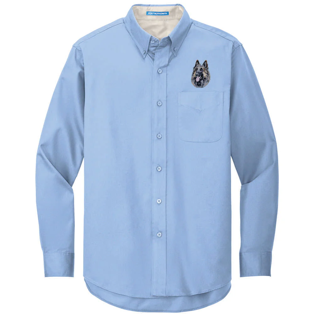 Belgian Tervuren Embroidered Long Sleeve Button Up Shirt - Image 5