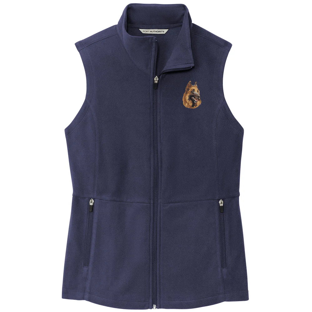 Belgian Tervuren Embroidered Women's Fleece Vest