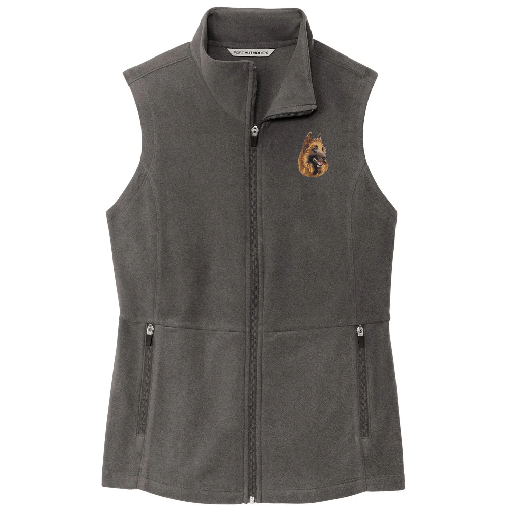 Belgian Tervuren Embroidered Women's Fleece Vest - Image 3