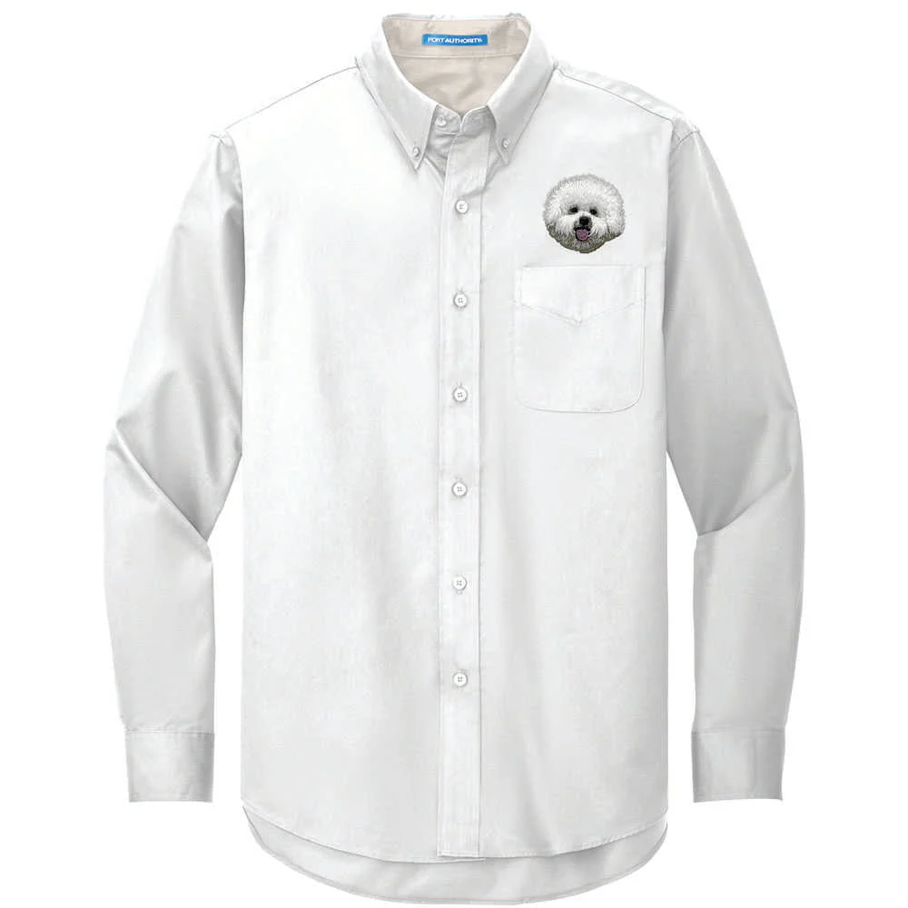 Bichon Frise Embroidered Long Sleeve Button Up Shirt - Image 2