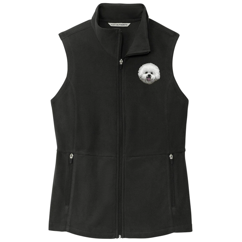 Bichon Frise Embroidered Women's Fleece Vest - Image 3