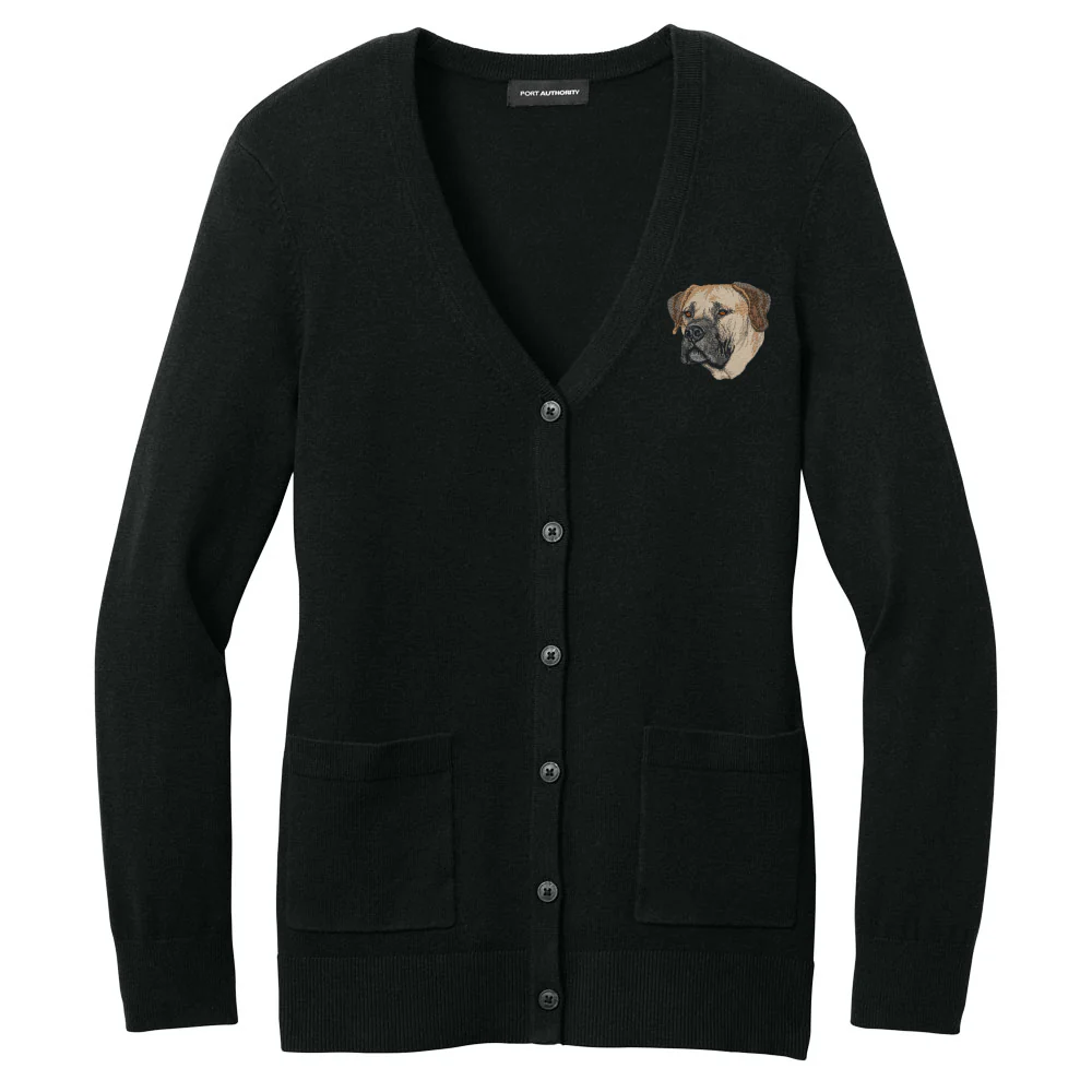 Boerboel Embroidered Button-Up Cardigan Sweater - Image 2