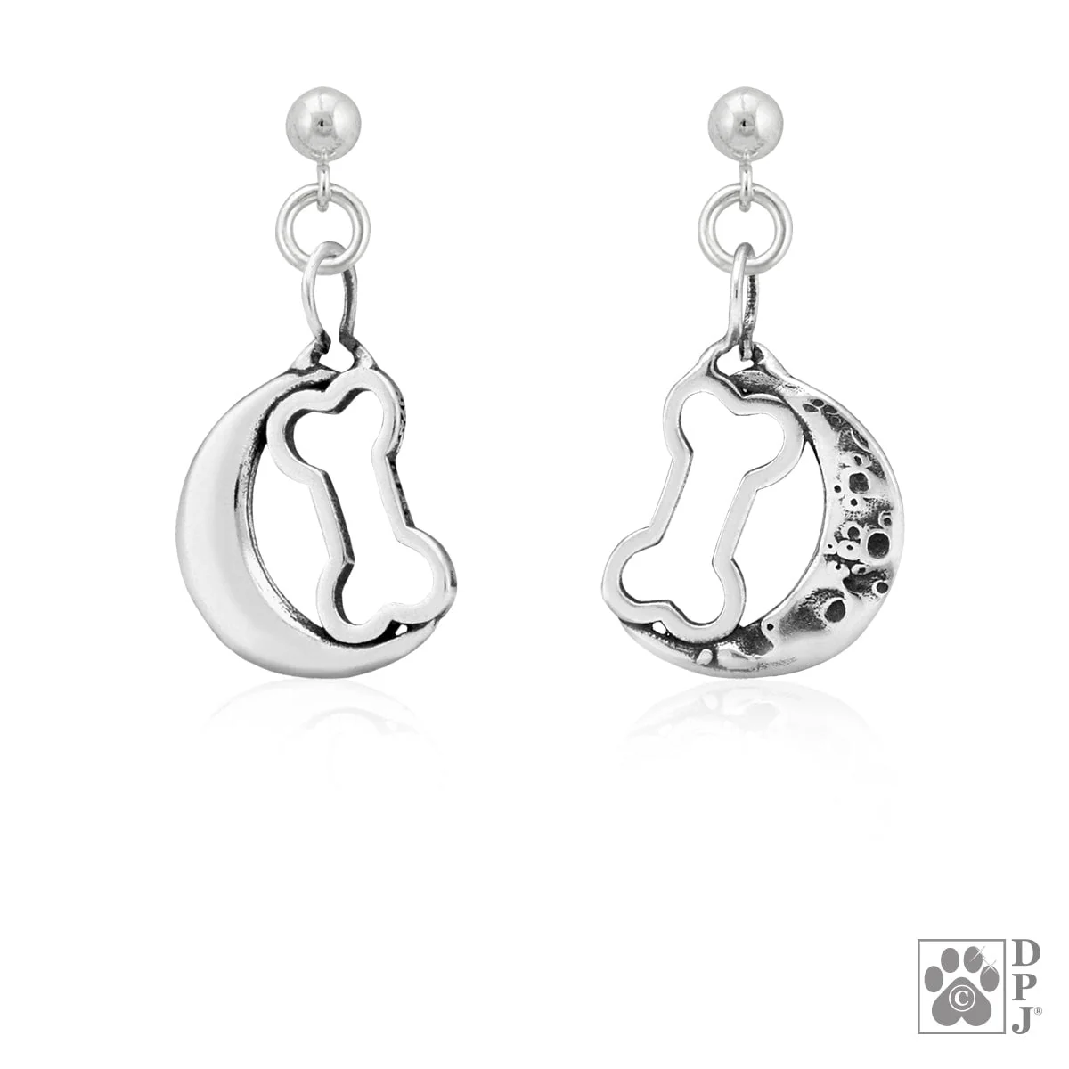 Bark At The Moon Dog Bone Dangle Earrings - Image 2