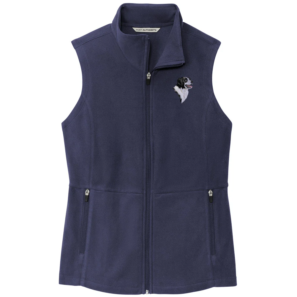 Border Collie Embroidered Women's Fleece Vest