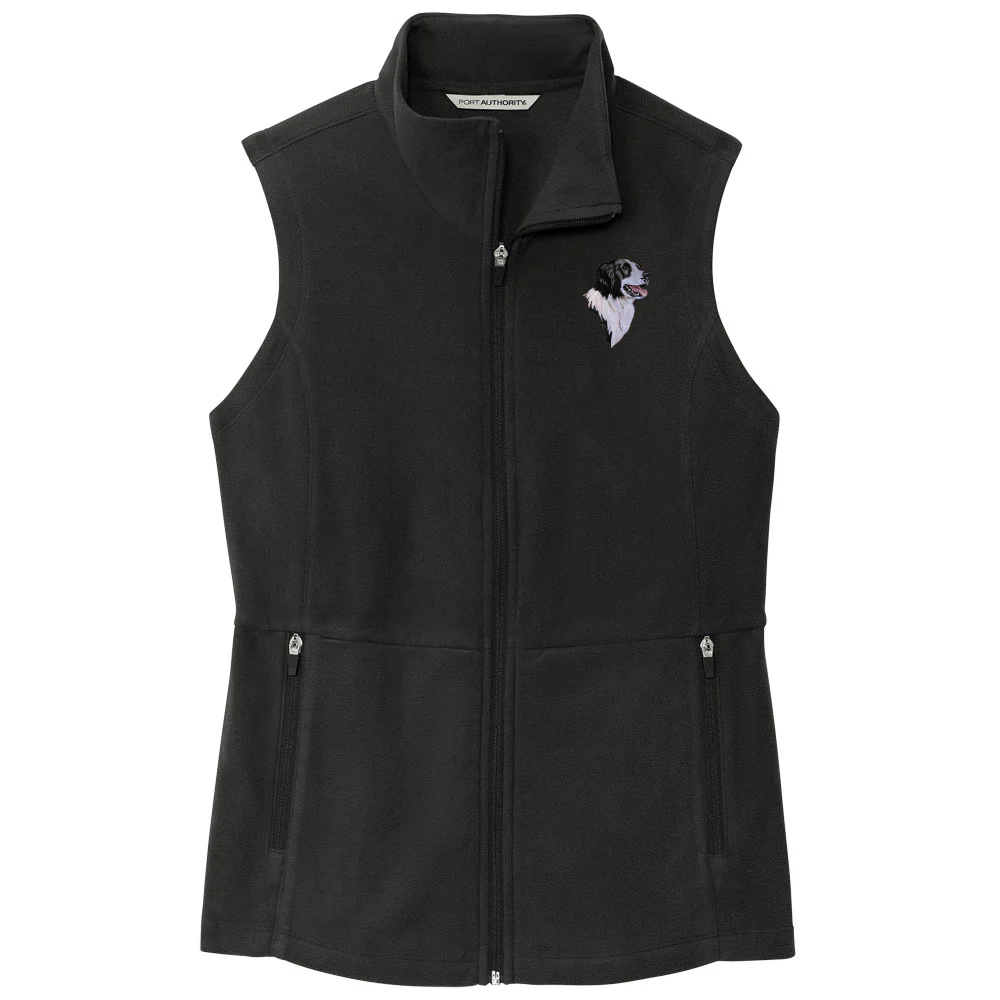 Border Collie Embroidered Women's Fleece Vest - Image 3