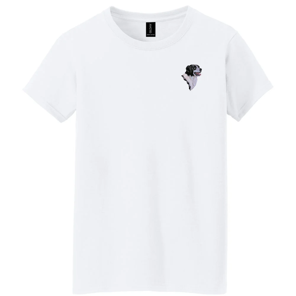 Border Collie Embroidered Women's T-Shirt - Image 2