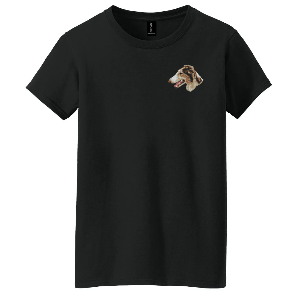 Borzoi Embroidered Women's T-Shirt - Image 3
