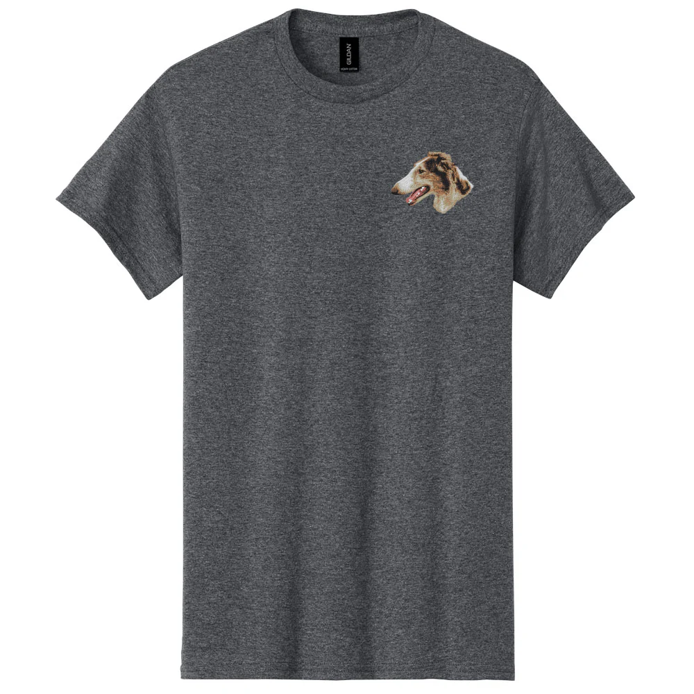 Borzoi Embroidered Men's T-Shirt - Image 2