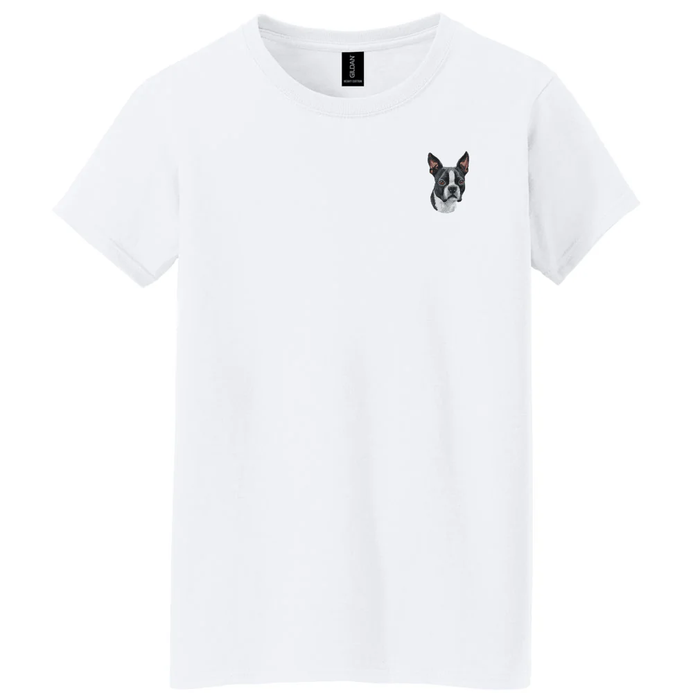 Boston Terrier Embroidered Women's T-Shirt - Image 2