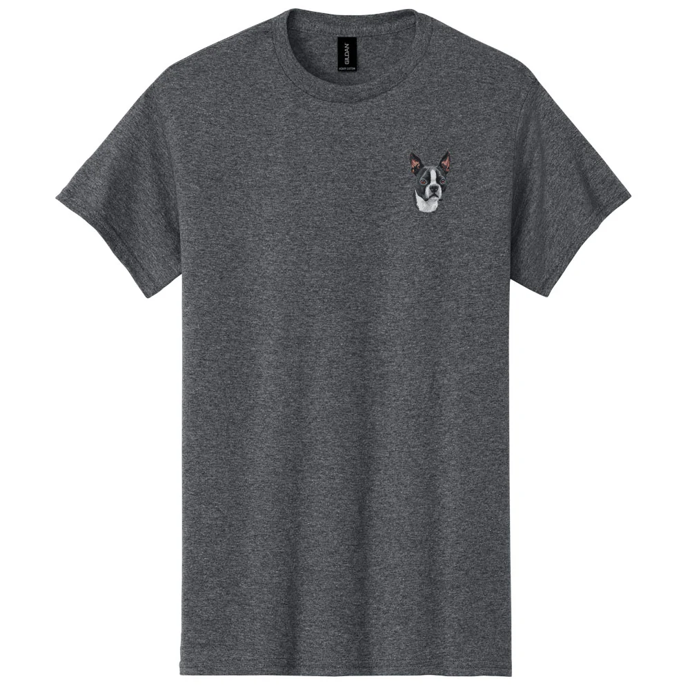 Boston Terrier Embroidered Men's T-Shirt - Image 2