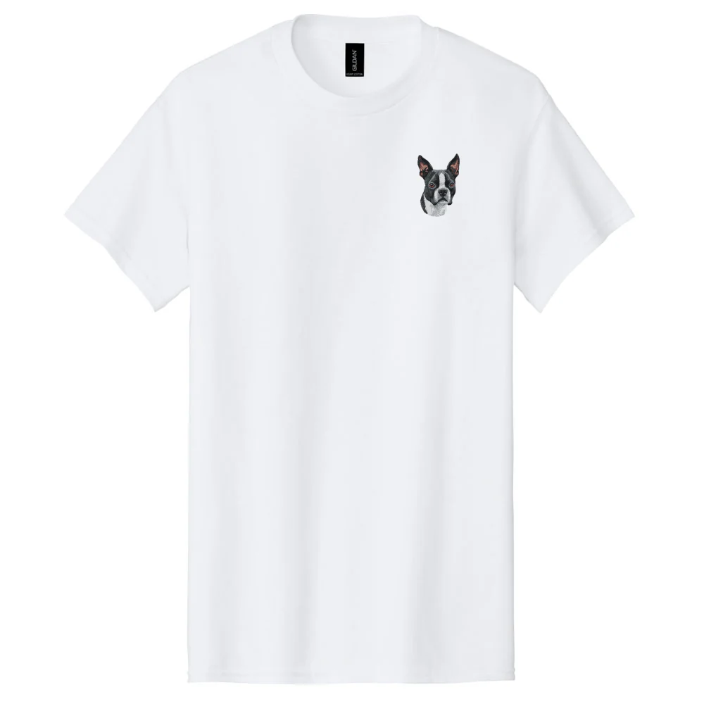 Boston Terrier Embroidered Men's T-Shirt - Image 3