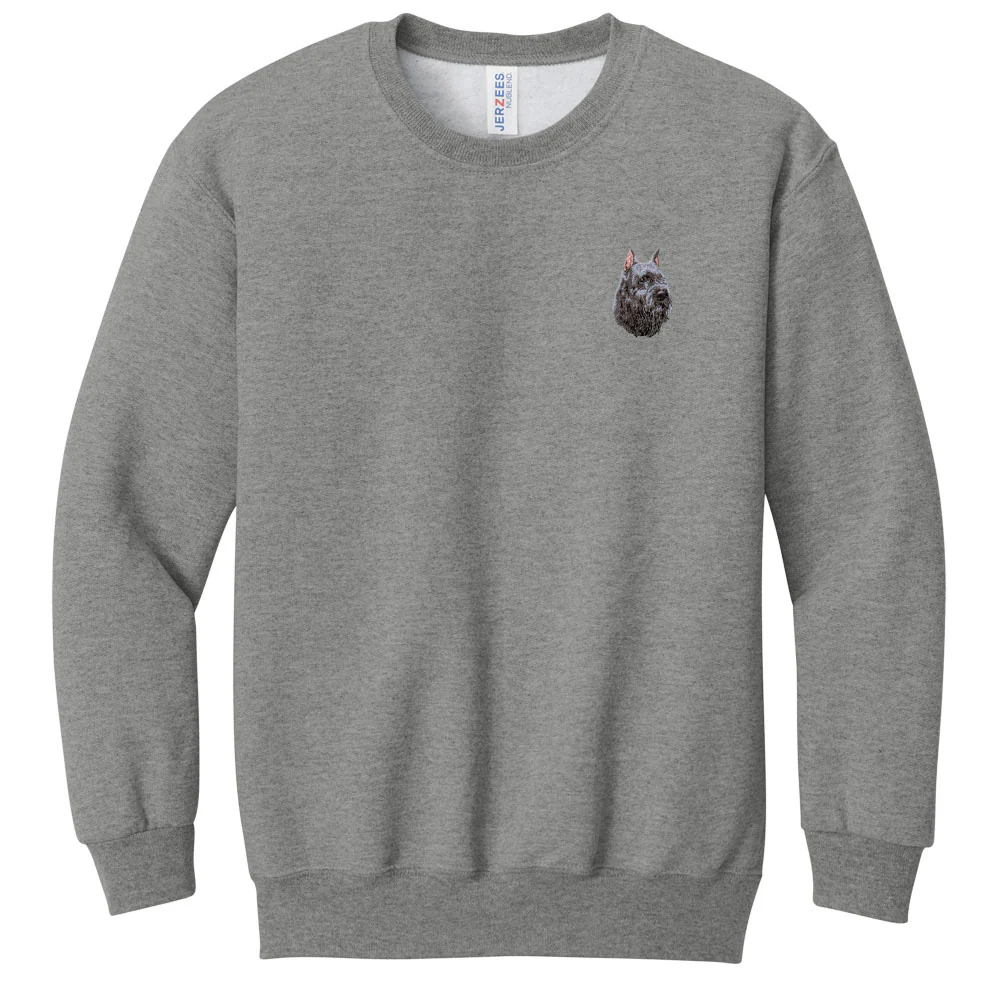 Bouvier des Flandres Embroidered Youth Crewneck Sweatshirt