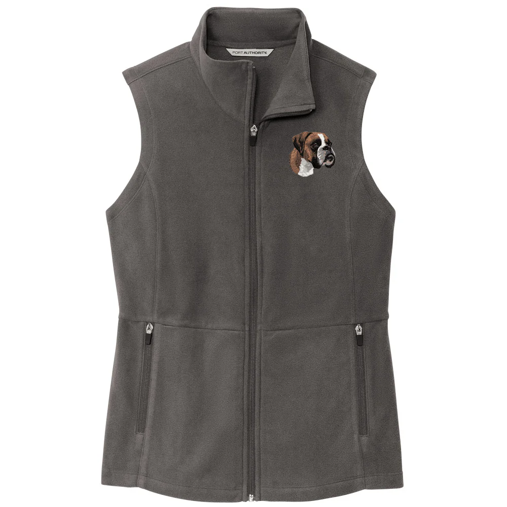 Boxer Embroidered Women's Fleece Vest - Image 2
