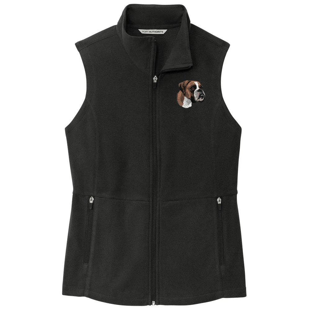 Boxer Embroidered Women's Fleece Vest - Image 3