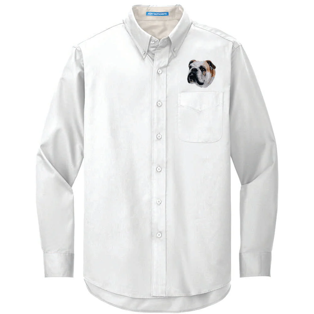 Bulldog Embroidered Long Sleeve Button Up Shirt - Image 2