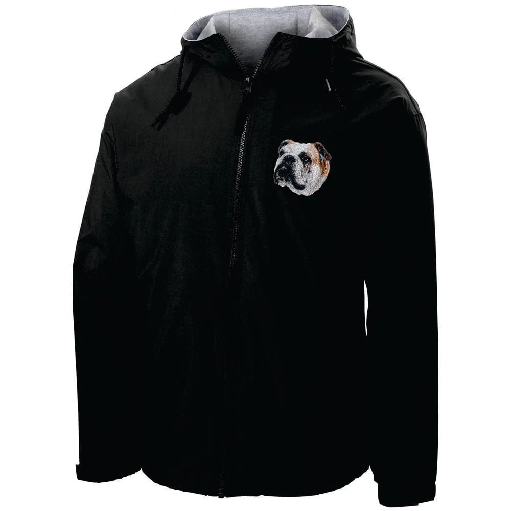 Bulldog Embroidered Hooded Jacket - Image 2