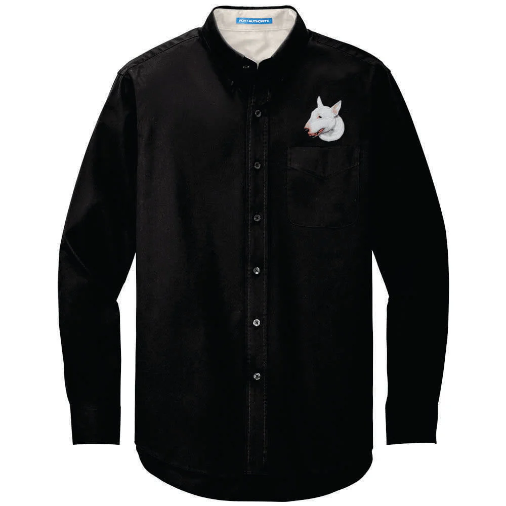 Bull Terrier Embroidered Long Sleeve Button Up Shirt - Image 3