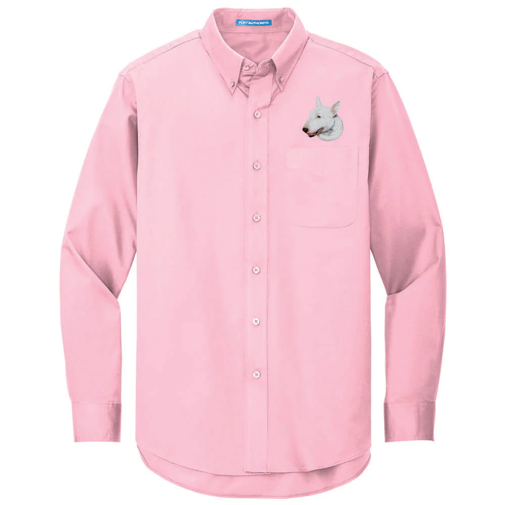 Bull Terrier Embroidered Long Sleeve Button Up Shirt - Image 4